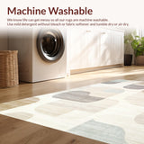 Ultra Soft Area Rug, Non Slip, Stain Resistant, Washable Area Rugs for Living Room, Bedroom, Chic Soft Neutral Fuzzy Motif(Beige)