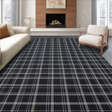 Ultra Soft Area Rug, Non Slip, Stain Resistant, Washable Area Rugs for Living Room, Bedroom, Sleek Monochrome Geometric Texture(Black)