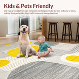 Ultra Soft Area Rug, Non Slip, Stain Resistant, Washable Area Rugs for Living Room, Bedroom, Joyful Bright Color Splash(Gray)