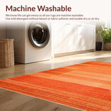 Ultra Soft Area Rug, Non Slip, Stain Resistant, Washable Area Rugs for Living Room, Bedroom, Rustic Short Pile Elegance(Orange)