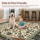 Ultra Soft Area Rug, Non Slip, Stain Resistant, Washable Area Rugs for Living Room, Bedroom, Rustic Boho(Beige)