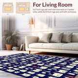 Ultra Soft Area Rug, Non Slip, Stain Resistant, Washable Area Rugs for Living Room, Bedroom, Playful Quirky Animal Motif(Black)