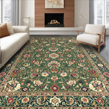 Ultra Soft Area Rug, Non Slip, Stain Resistant, Washable Area Rugs for Living Room, Bedroom, Elegant Transitional Tiled Design(Green)