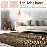 Ultra Soft Area Rug, Non Slip, Stain Resistant, Washable Area Rugs for Living Room, Bedroom, Funky Artistic Wild Animal Design(Beige)