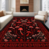 Ultra Soft Area Rug, Non Slip, Stain Resistant, Washable Area Rugs for Living Room, Bedroom, Charming Cozy Witchy Vibes(Red)