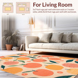 Ultra Soft Area Rug, Non Slip, Stain Resistant, Washable Area Rugs for Living Room, Bedroom, Cute Summery Citrus Vibe Atmosphere(Orange)