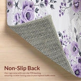 Ultra Soft Area Rug, Non Slip, Stain Resistant, Washable Area Rugs for Living Room, Bedroom, Artistic Floral Swirl Aesthetic(Purple)