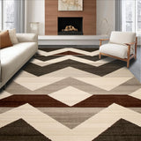Ultra Soft Area Rug, Non Slip, Stain Resistant, Washable Area Rugs for Living Room, Bedroom, Modern Cream Chevron(Gray)
