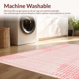 Ultra Soft Area Rug, Non Slip, Stain Resistant, Washable Area Rugs for Living Room, Bedroom, Sophisticated Soft Modern Flair(Pink)