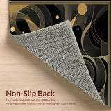 Ultra Soft Area Rug, Non Slip, Stain Resistant, Washable Area Rugs for Living Room, Bedroom, Stylish Artistic Linear Design(Gold)