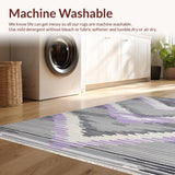 Ultra Soft Area Rug, Non Slip, Stain Resistant, Washable Area Rugs for Living Room, Bedroom, Charming Pastel Geometric Inspiration(Gray)