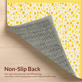 Ultra Soft Area Rug, Non Slip, Stain Resistant, Washable Area Rugs for Living Room, Bedroom, Elegant Daisy Pattern in Soft Neutrals(Yellow)
