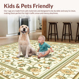 Heirloom Quality Sage Beige Traditional Floral Motif Area(Beige)