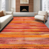 Ultra Soft Area Rug, Non Slip, Stain Resistant, Washable Area Rugs for Living Room, Bedroom, Eclectic Multicolor Ethnic Tapestry(Red)
