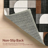 Ultra Soft Area Rug, Non Slip, Stain Resistant, Washable Area Rugs for Living Room, Bedroom, Rustic Tiled Patterned Aesthetic(Gray)