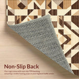 Ultra Soft Area Rug, Non Slip, Stain Resistant, Washable Area Rugs for Living Room, Bedroom, Brown Beige Area Geometric Modern Design(Beige)