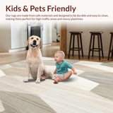 Ultra Soft Area Rug, Non Slip, Stain Resistant, Washable Area Rugs for Living Room, Bedroom, Contemporary Handcrafted Area with Interlocking Hexagon(Beige)