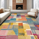 Ultra Soft Area Rug, Non Slip, Stain Resistant, Washable Area Rugs for Living Room, Bedroom, Estrella Collection Modern Fractal Geometric Colorful Area(Yellow)