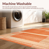 Ultra Soft Area Rug, Non Slip, Stain Resistant, Washable Area Rugs for Living Room, Bedroom, Sophisticated Simple Color Statement(Orange)