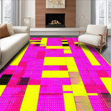 Ultra Soft Area Rug, Non Slip, Stain Resistant, Washable Area Rugs for Living Room, Bedroom, Retro Geometric Pattern Playfulness(Pink)