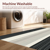 Ultra Soft Area Rug, Non Slip, Stain Resistant, Washable Area Rugs for Living Room, Bedroom, Rustic Vertical Stripe Artistry(Beige)