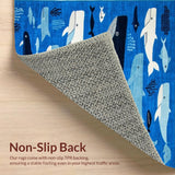 Ultra Soft Area Rug, Non Slip, Stain Resistant, Washable Area Rugs for Living Room, Bedroom, Whimsical Oceanic Themed Decor(Blue)
