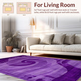 Ultra Soft Area Rug, Non Slip, Stain Resistant, Washable Area Rugs for Living Room, Bedroom, Trendy Fuzzy Ombre Style(Purple)