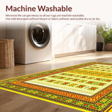 Ultra Soft Area Rug, Non Slip, Stain Resistant, Washable Area Rugs for Living Room, Bedroom, Vivid Sunburst Geometric Arrangement(Yellow)
