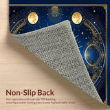 Ultra Soft Area Rug, Non Slip, Stain Resistant, Washable Area Rugs for Living Room, Bedroom, Mystical Night Sky Imagery(Blue)