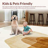 Ultra Soft Area Rug, Non Slip, Stain Resistant, Washable Area Rugs for Living Room, Bedroom, Boho Chic Area Abstract Beige Runner for Hallway Charm(Beige)
