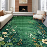 Ultra Soft Area Rug, Non Slip, Stain Resistant, Washable Area Rugs for Living Room, Bedroom, Vibrant Abstract Floral Composition(Green)