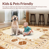 Ultra Soft Area Rug, Non Slip, Stain Resistant, Washable Area Rugs for Living Room, Bedroom, Modern Earthy Animal Aesthetic(Beige)