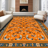 Ultra Soft Area Rug, Non Slip, Stain Resistant, Washable Area Rugs for Living Room, Bedroom, Lively Orange and White Fusion(Orange)
