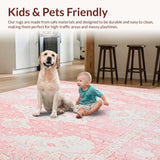 Ultra Soft Area Rug, Non Slip, Stain Resistant, Washable Area Rugs for Living Room, Bedroom, Pink(Pink)