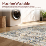 Ultra Soft Area Rug, Non Slip, Stain Resistant, Washable Area Rugs for Living Room, Bedroom, Vintage Taupe Damask Elegance(Beige)