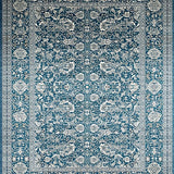 Ultra Soft Area Rug, Non Slip, Stain Resistant, Washable Area Rugs for Living Room, Bedroom, Timeless Dual-Toned Floral Arrangement(Blue)