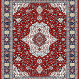 Ultra Soft Area Rug, Non Slip, Stain Resistant, Washable Area Rugs for Living Room, Bedroom, Chic Transitional Diamond Pattern(Red)