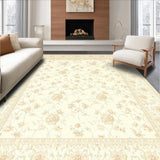 Ultra Soft Area Rug, Non Slip, Stain Resistant, Washable Area Rugs for Living Room, Bedroom, Artisanal Beige Bloom Area Harmonious Floral Scroll(Beige)