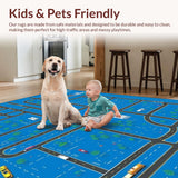 Ultra Soft Area Rug, Non Slip, Stain Resistant, Washable Area Rugs for Living Room, Bedroom, Vibrant Blue Gray Traffic Pattern(Blue)