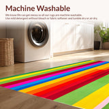 Ultra Soft Area Rug, Non Slip, Stain Resistant, Washable Area Rugs for Living Room, Bedroom, Lgbt Rainbow Area(Green)