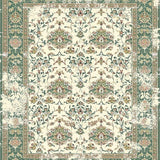 Ultra Soft Area Rug, Non Slip, Stain Resistant, Washable Area Rugs for Living Room, Bedroom, Unique Vintage Area with Elegant Damask(Ivory)