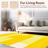 Ultra Soft Area Rug, Non Slip, Stain Resistant, Washable Area Rugs for Living Room, Bedroom, Radiant Plush Rustic Charm(Yellow)