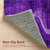 Ultra Soft Area Rug, Non Slip, Stain Resistant, Washable Area Rugs for Living Room, Bedroom, Artistic Luxe Ripple Effect(Purple)