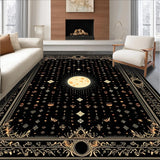 Ultra Soft Area Rug, Non Slip, Stain Resistant, Washable Area Rugs for Living Room, Bedroom, Haunting Black and White Medallion(Black)