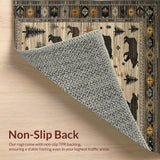 Ultra Soft Area Rug, Non Slip, Stain Resistant, Washable Area Rugs for Living Room, Bedroom, Cozy Cabin Themed Decor(Brown)