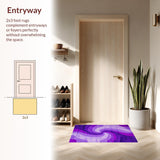 Ultra Soft Area Rug, Non Slip, Stain Resistant, Washable Area Rugs for Living Room, Bedroom, Charming Fuzzy Ethereal Waves(Purple)