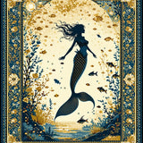 Ultra Soft Area Rug, Non Slip, Stain Resistant, Washable Area Rugs for Living Room, Bedroom, Rustic Ocean Wave Motif(Gold)
