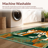 Ultra Soft Area Rug, Non Slip, Stain Resistant, Washable Area Rugs for Living Room, Bedroom, Cozy Soft Green Medallion Style(Green)