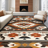 Ultra Soft Area Rug, Non Slip, Stain Resistant, Washable Area Rugs for Living Room, Bedroom, Southwestern Colorful Tribal Texture(Brown)