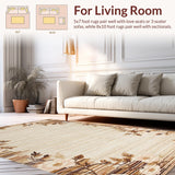 Ultra Soft Area Rug, Non Slip, Stain Resistant, Washable Area Rugs for Living Room, Bedroom, Rustic Neutral Textured Weave(Beige)